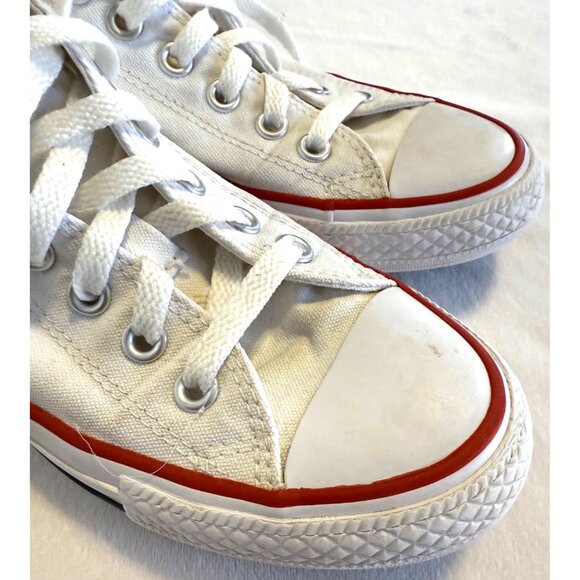 Converse SIZE 7 Women’s Low Top White Canvas Sneakers Lace Up - Picture 4 of 10